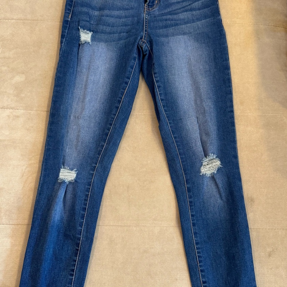 Women's Blue Distressed Jeans